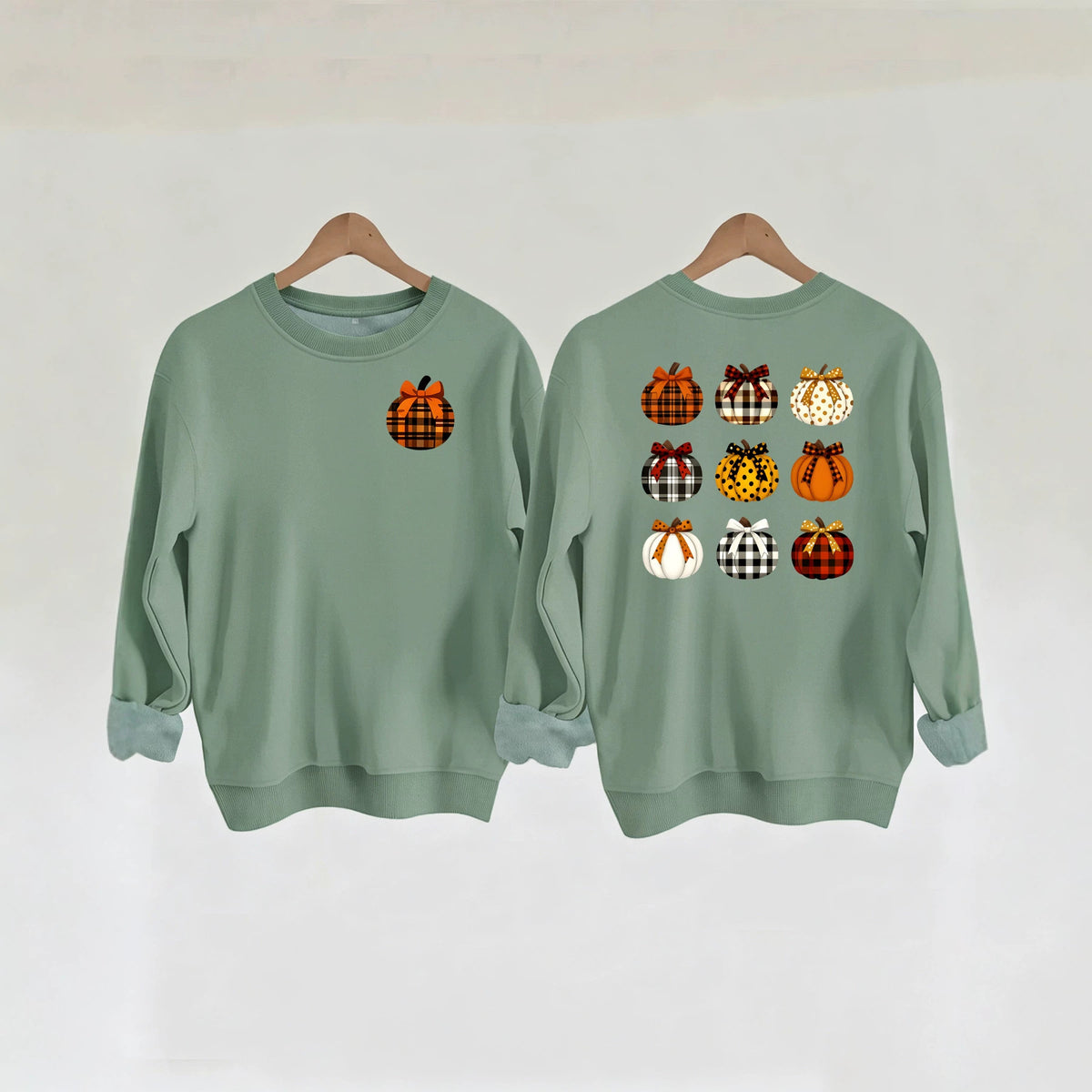 Printed round neck fleece hoodie