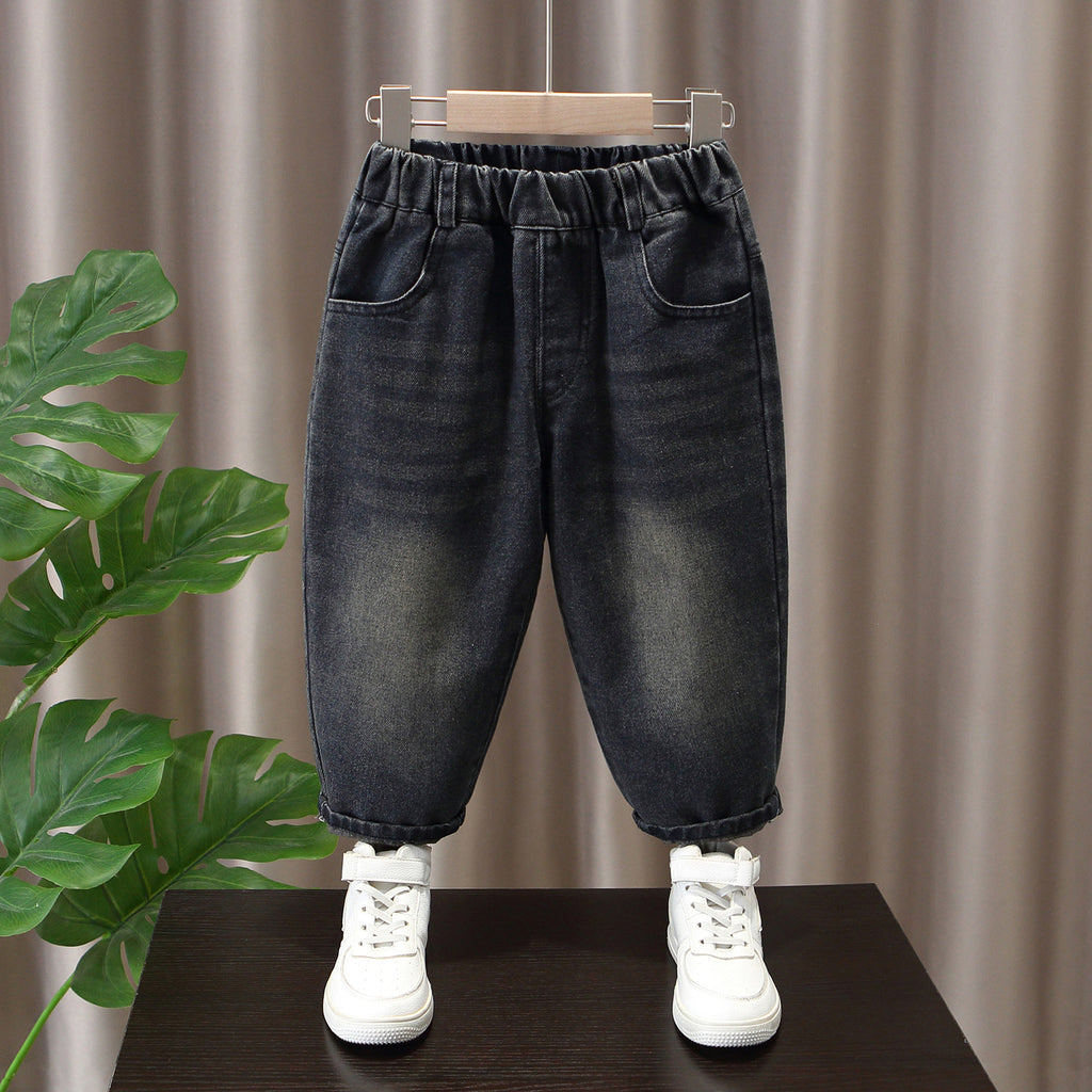Casual Straight Leg Denim Pants for Boys