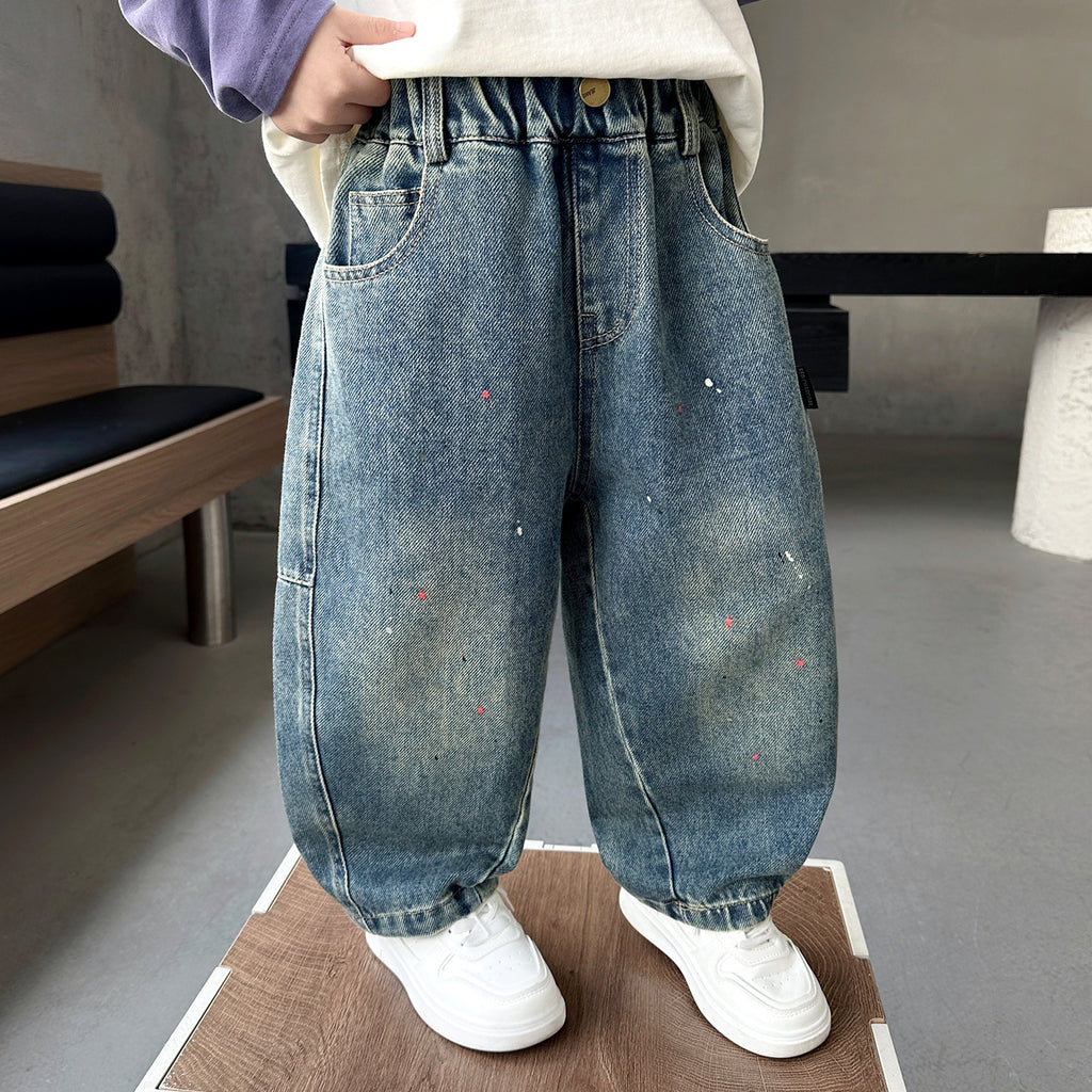 Boys Casual Straight Leg Loose Fit Denim Jeans
