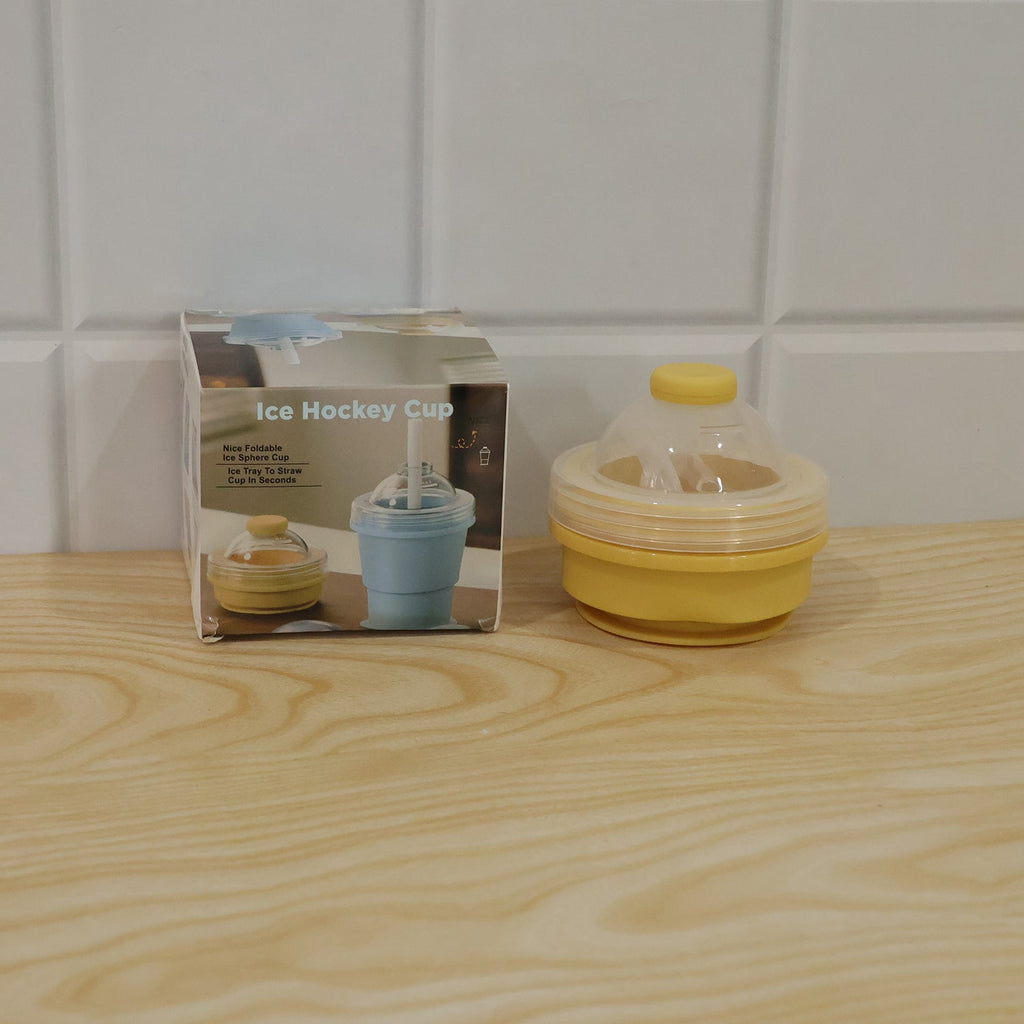 Silicone Foldable Collapsible Travel Cup With Straw And Dome Lid (1 Pc)