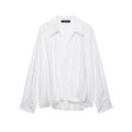Pong hem linen blend long sleeved shirt for women