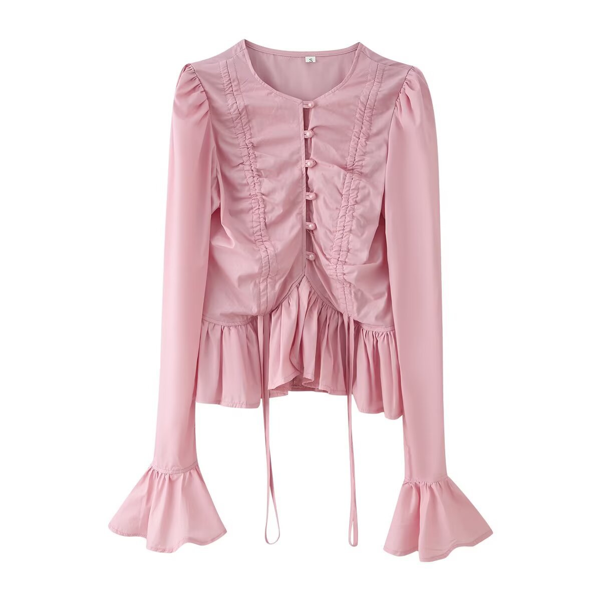 Women’s Flared-Sleeve Drawstring Shirt