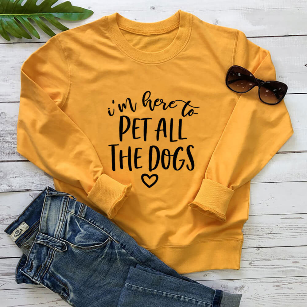 Pet All The Dogs letter printed hoodie