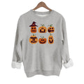 Pattern printed round neck fleece hoodie