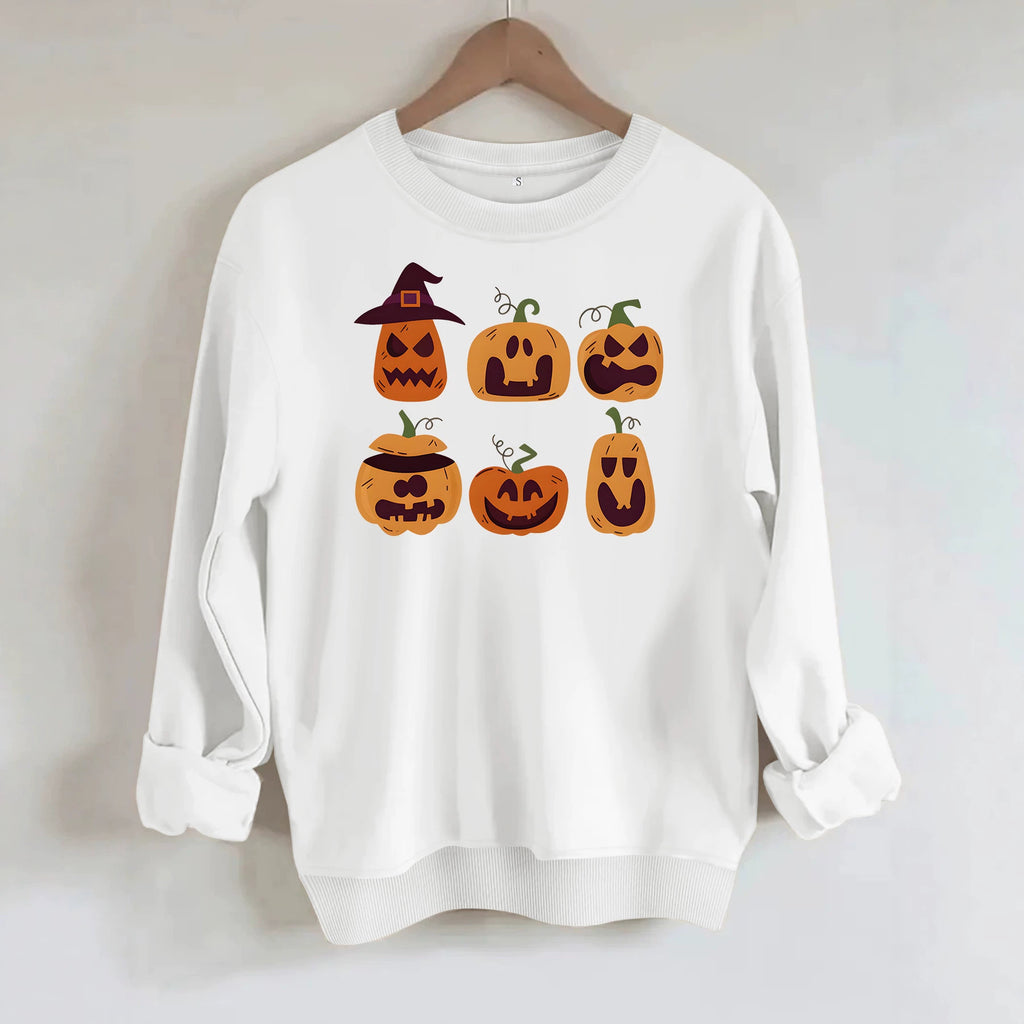 Pattern printed round neck fleece hoodie