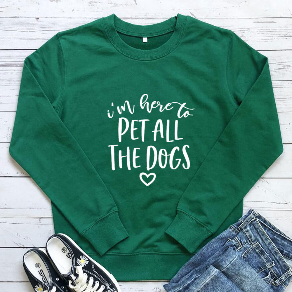 Pet All The Dogs letter printed hoodie