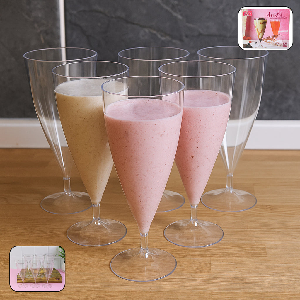 Supermom Plastic Shake Coco Glass Set (230ml  6 Pc)