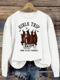 Women’s Printed Long-Sleeve Fleece Hoodie