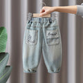 Casual Boys Kids Soft Denim Loose Light Color Long Pants