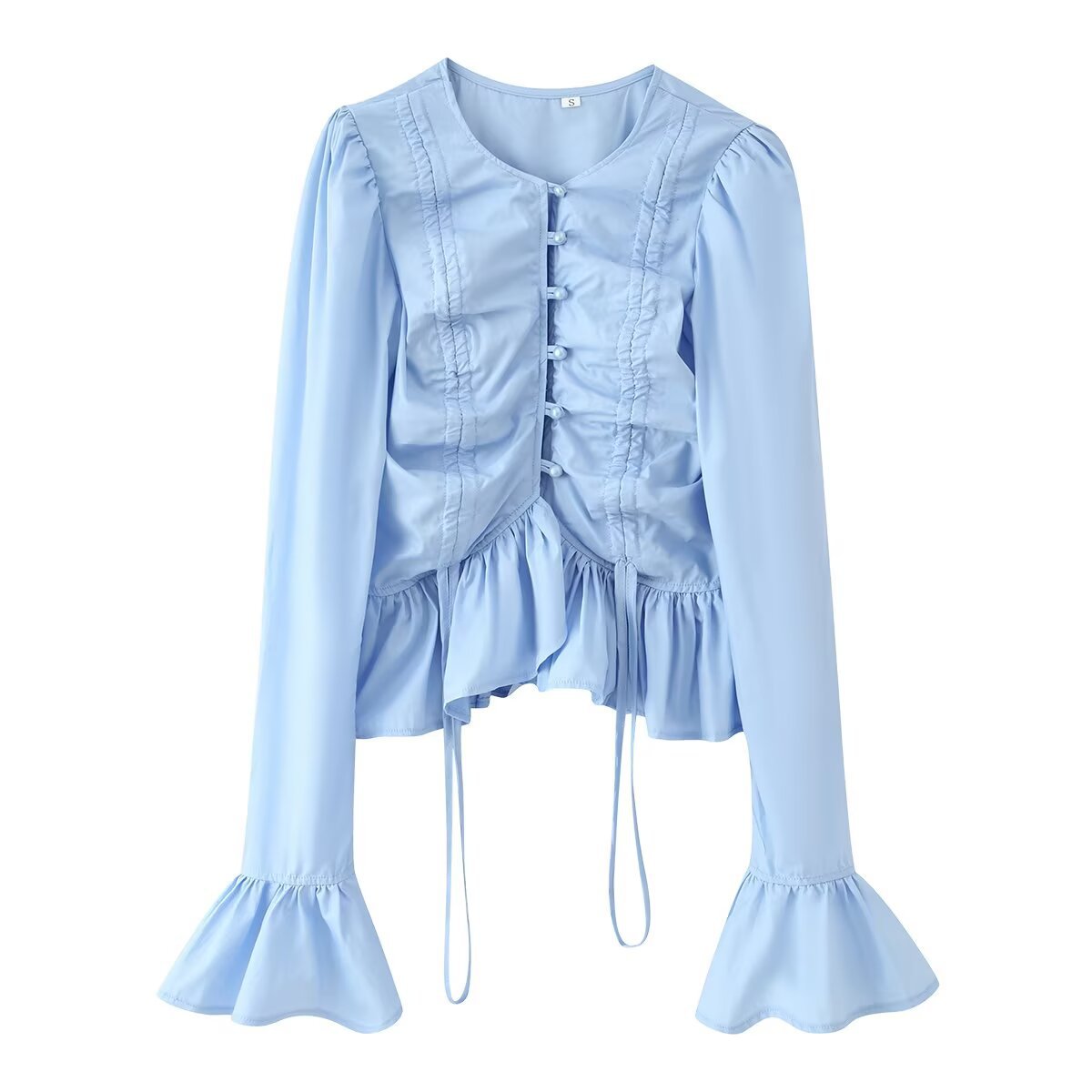 Women’s Flared-Sleeve Drawstring Shirt