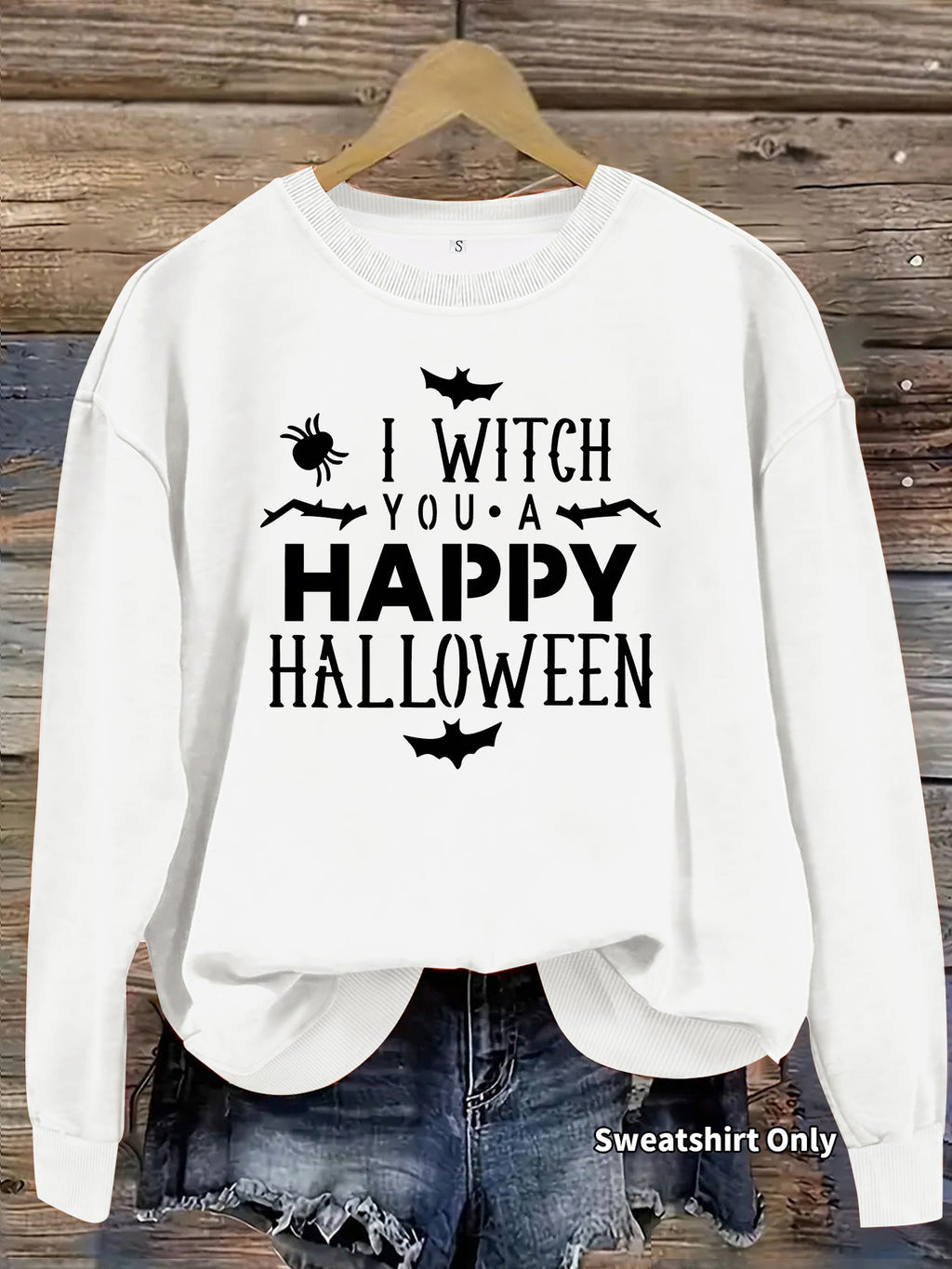 Printed round neck fleece hoodie