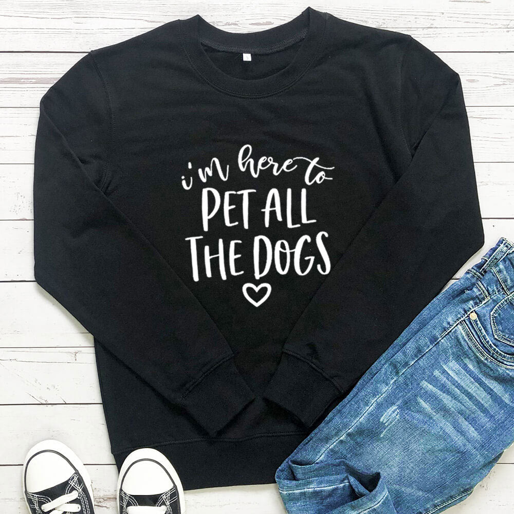 Pet All The Dogs letter printed hoodie