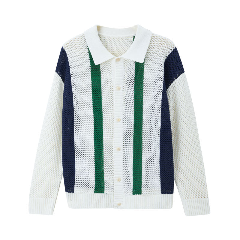 Contrast striped loose long sleeved top