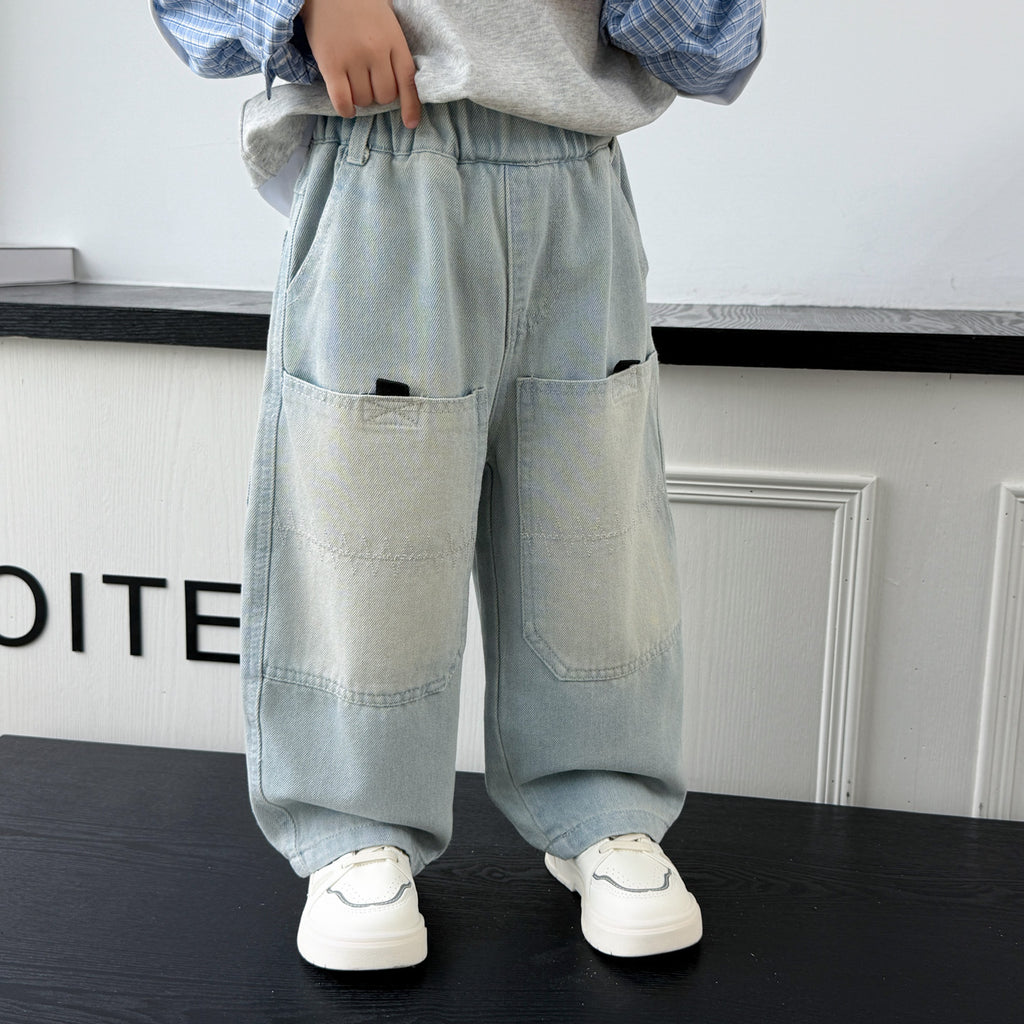 Curved Seam Denim Boys Pants