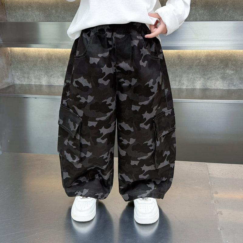 Boys Casual Camouflage Cargo Pants