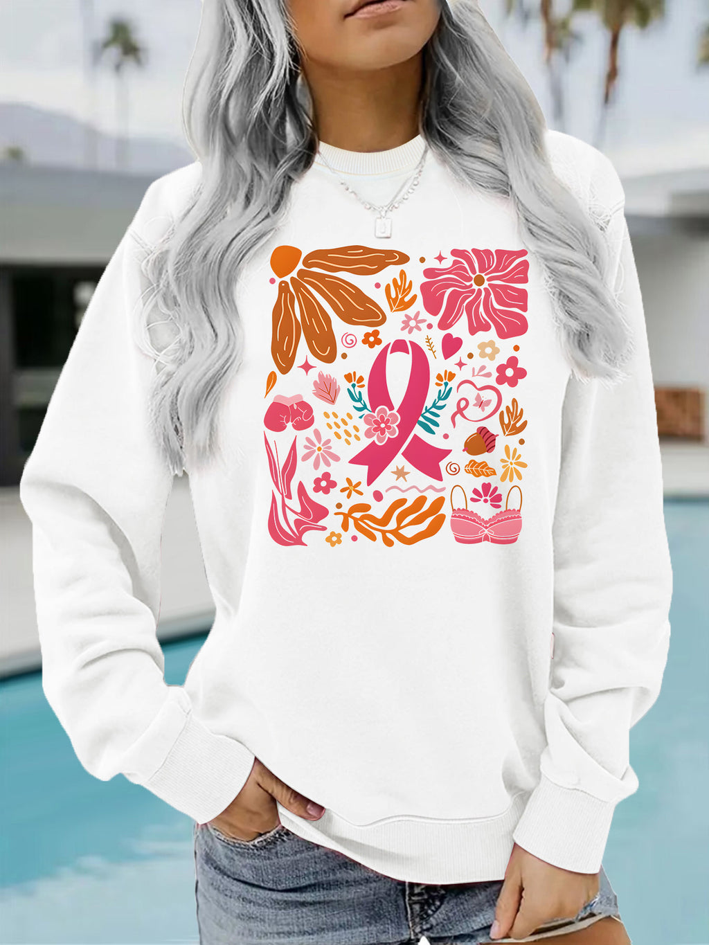 Loose velvet sweatshirt