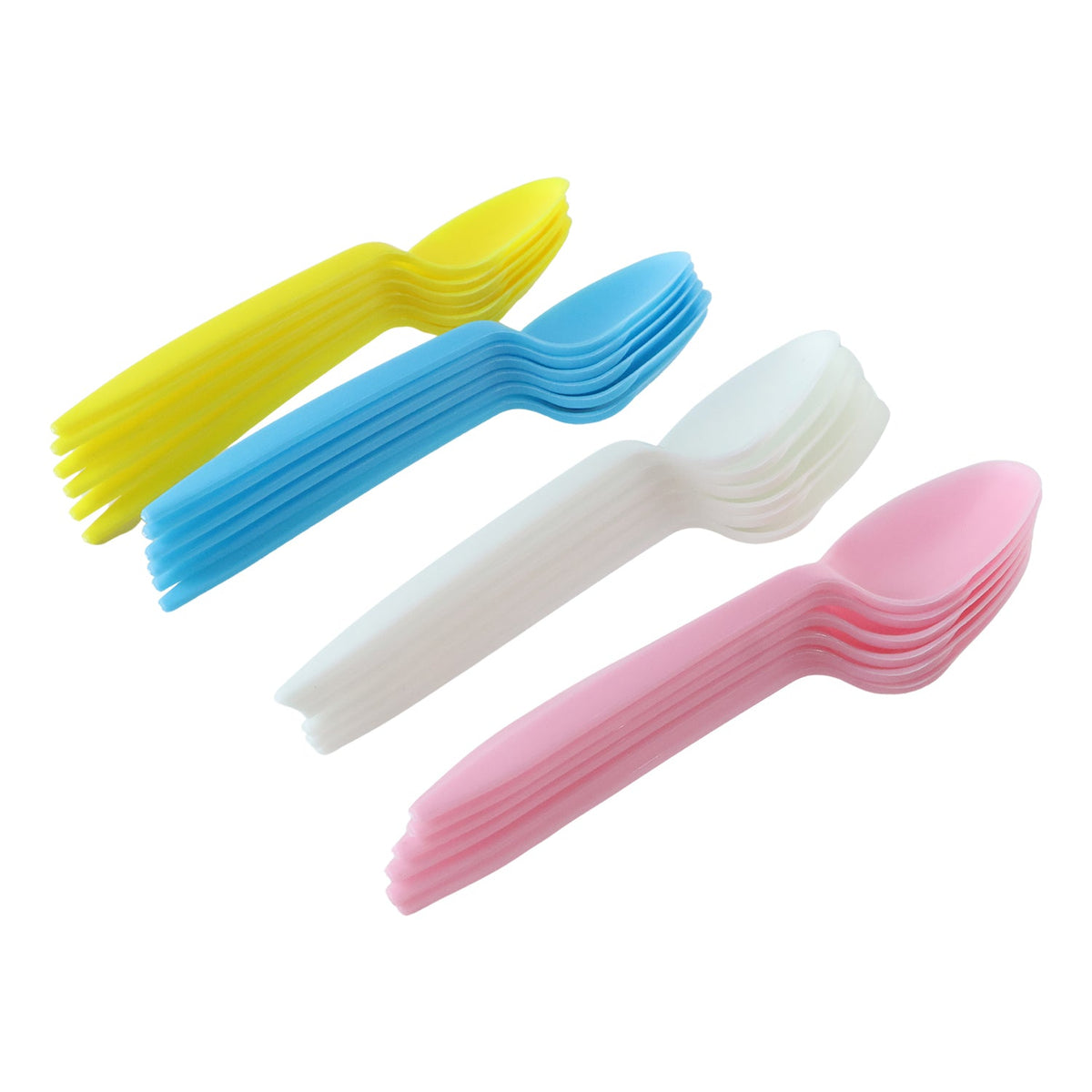 Disposable Multicolor Plastic Spoon Set For Party Dessert And Kitchen Use (24 Pcs)
