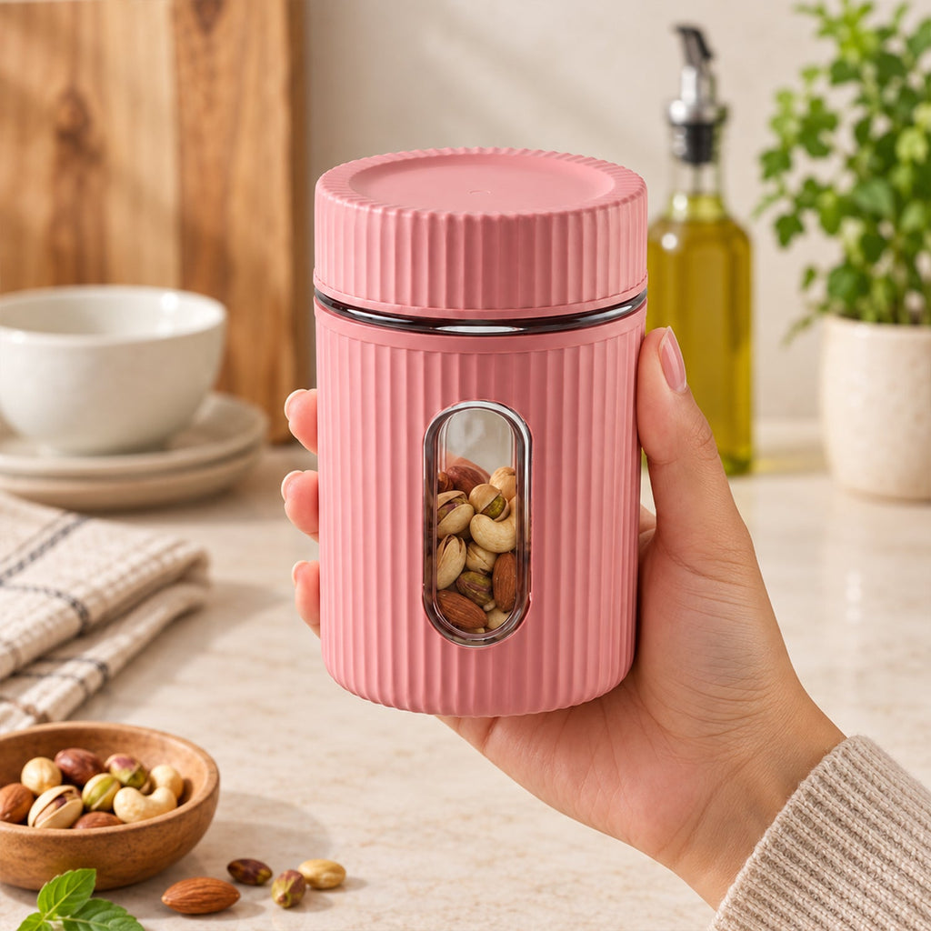 Plastic Storage Container 750 Ml With Window And Screw Lid (1 Pc)