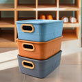 3-piece Plastic Multipurpose Storage Basket Bin Set With Handle