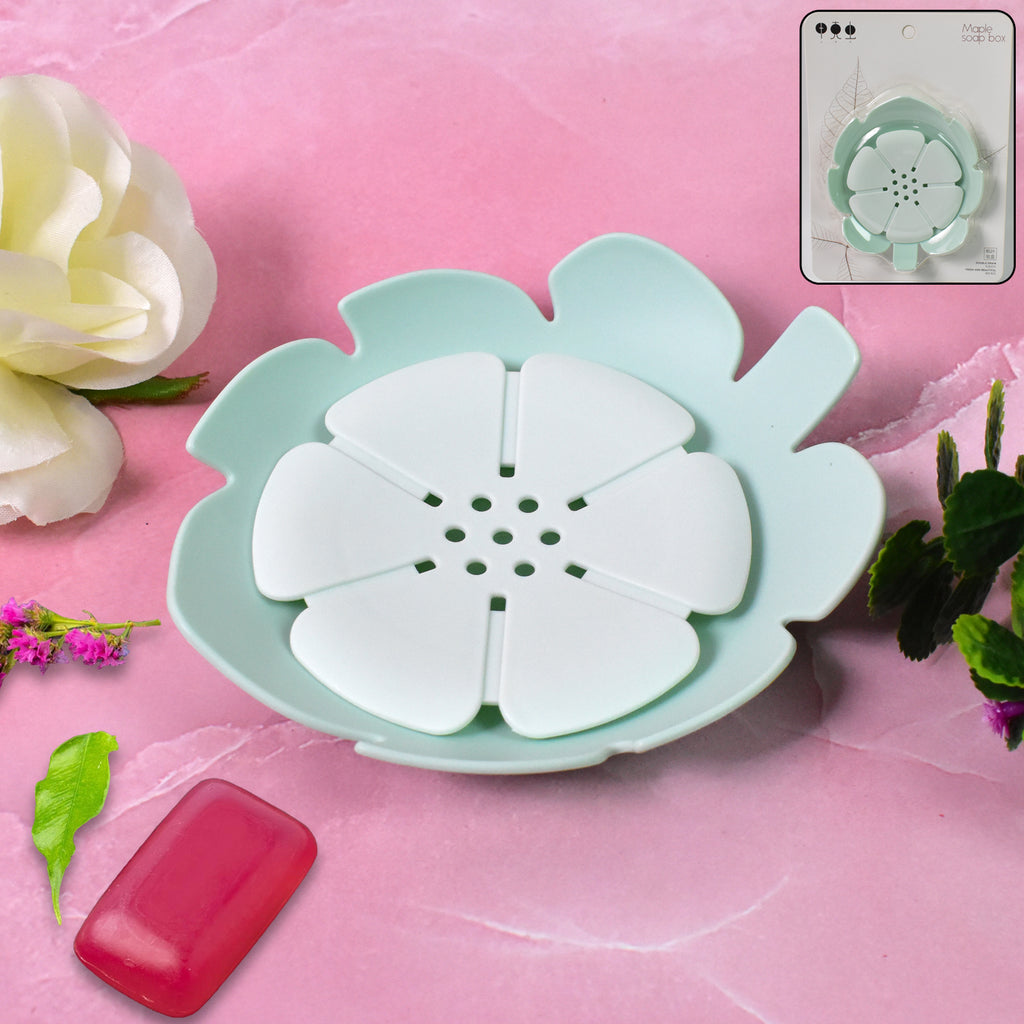 Plastic Flowers Soap Dish Bathroom Accessories Set Shower Gift (1 Pc)