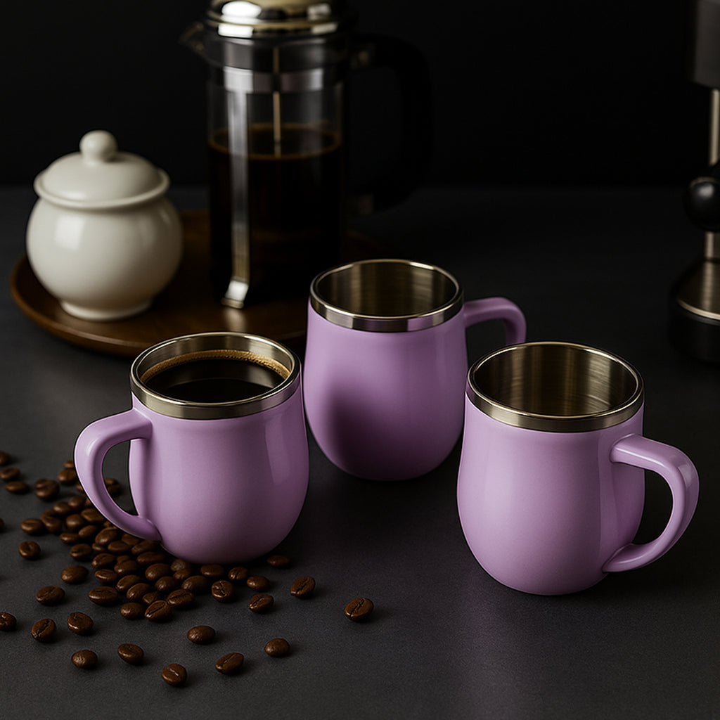 Apex Chit-chat Double Wall Stainless Steel Mug Set (6pc200ml) Approx