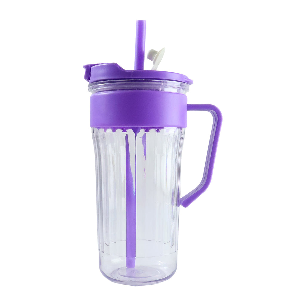 Kiddie Style Plastic Tumbler With Straw And Handle (500 Ml Approx)