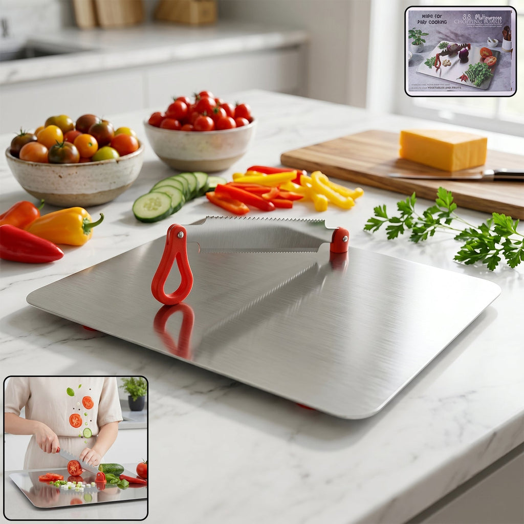 Stainless Steel Multipurpose Chopping Board Hygienic Durable For Kitchen
