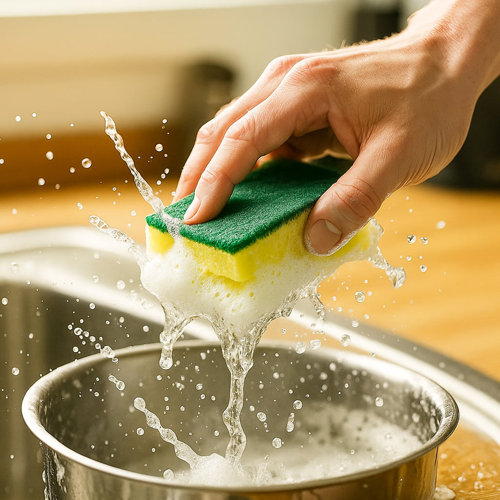 1429 Scrub Sponge 2 In 1 Pad For Kitchen Sink Bathroom Cleaning Scrubber