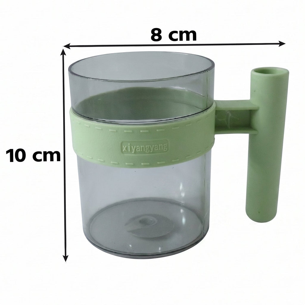 Transparent Plastic Cup With Handle Reusable Water Tea And Coffee Mug (1 Pc)