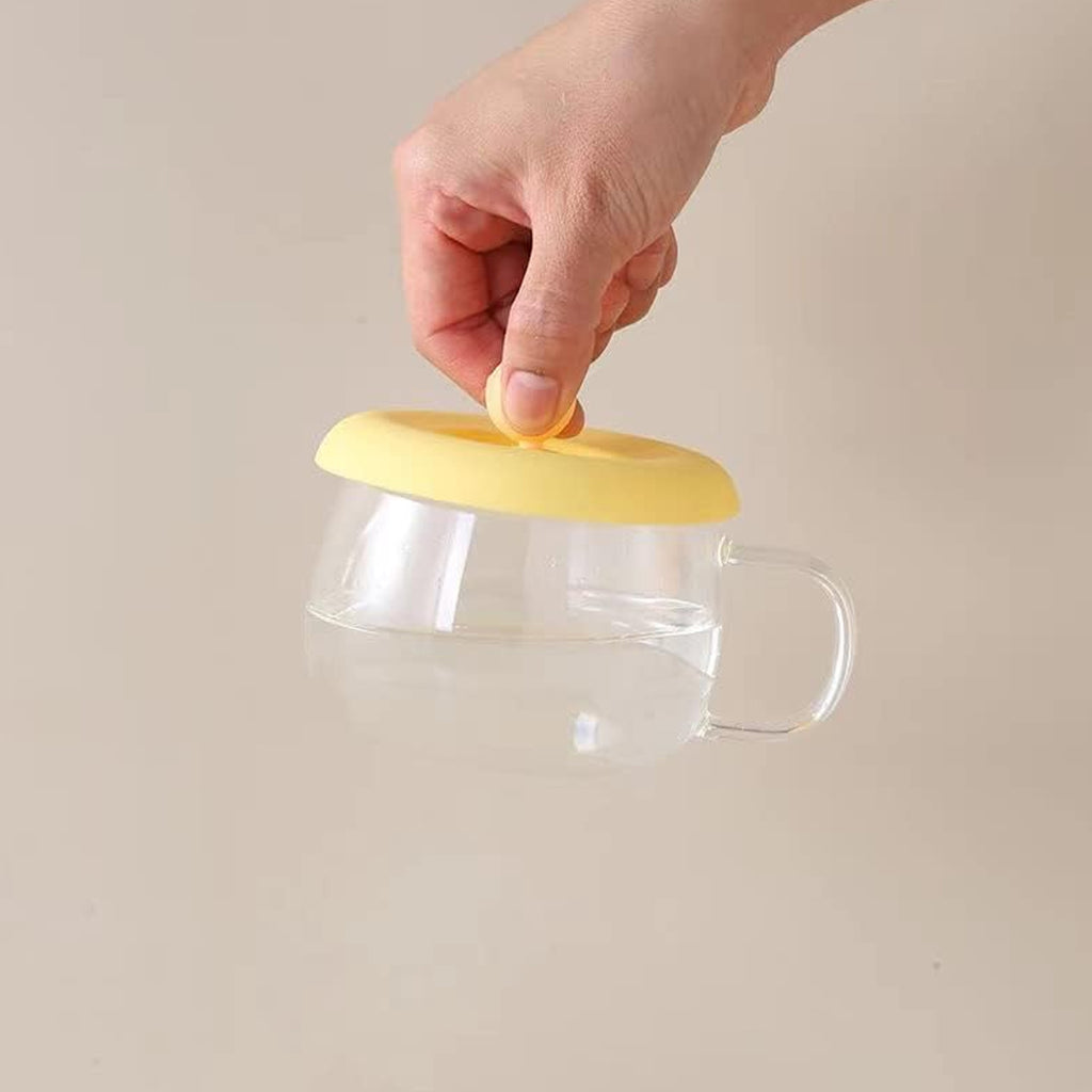 Cup  Mug Lid Dust Proof Silicone Rubber Airtight Seal (Cup  Spoon Not Included Only Lid 1 Pc)