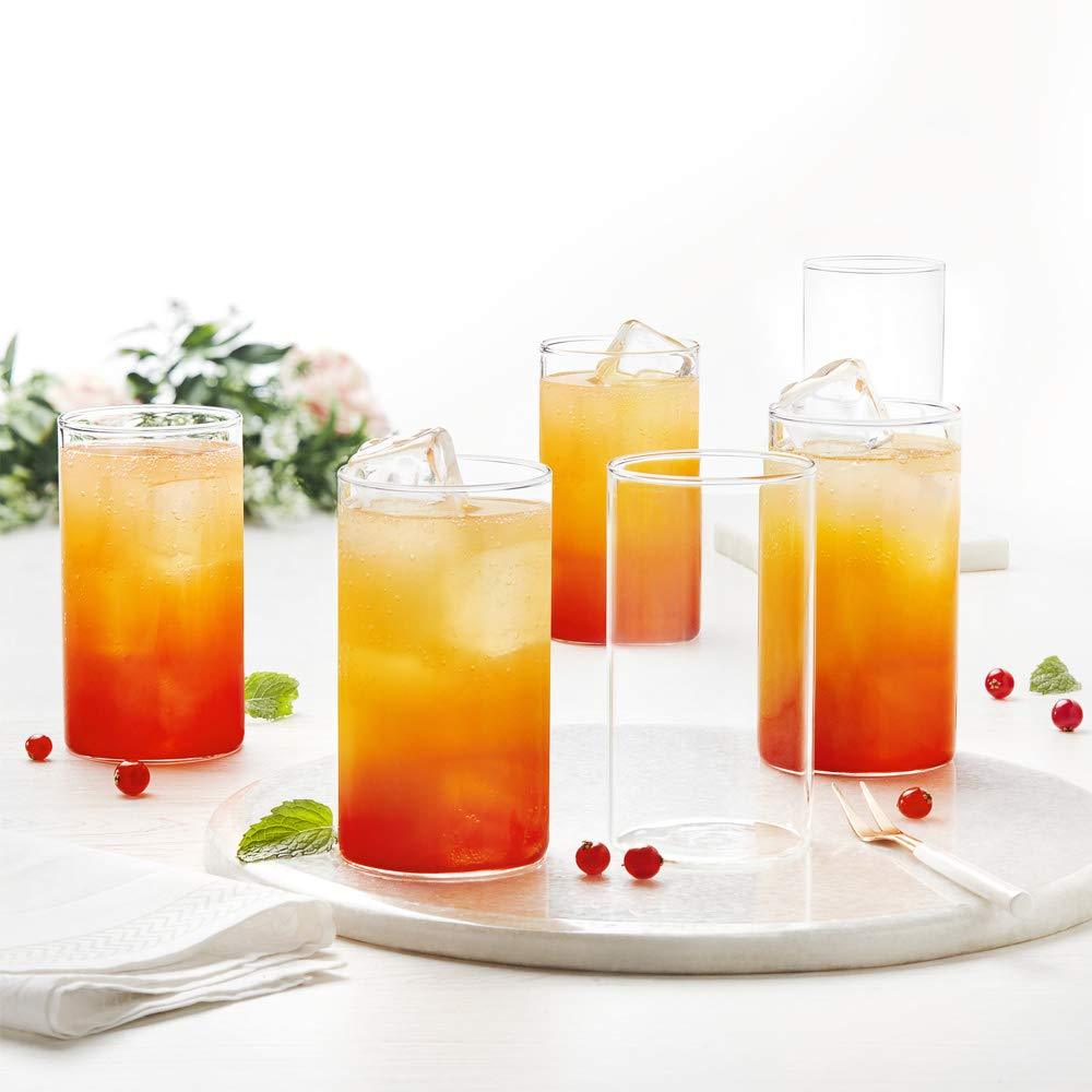 2343 Heavy Unbreakable Stylish Plastic Clear Look Transparent Glasses Set 330ml 6pcs