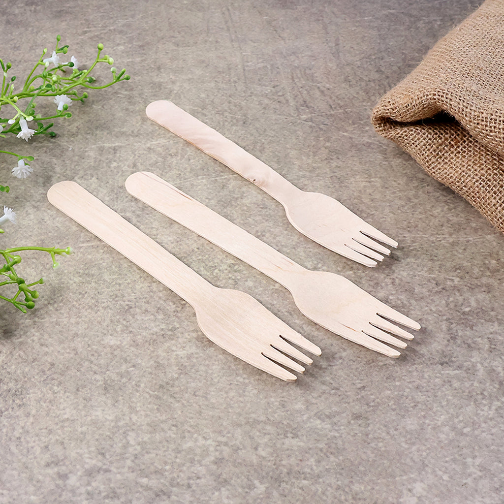 Freshee 160mm Wooden Fork  30 Pcs Pack