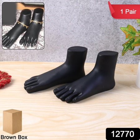 Premium Black Foot Mannequin Display Stand (1 Pair)