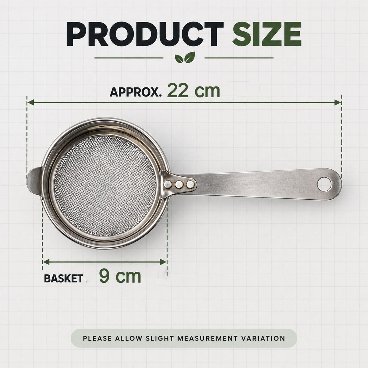Apex Stainless Steel Tea Strainer No 3 With Long Handle Fine Mesh Chalni (1 Pc)