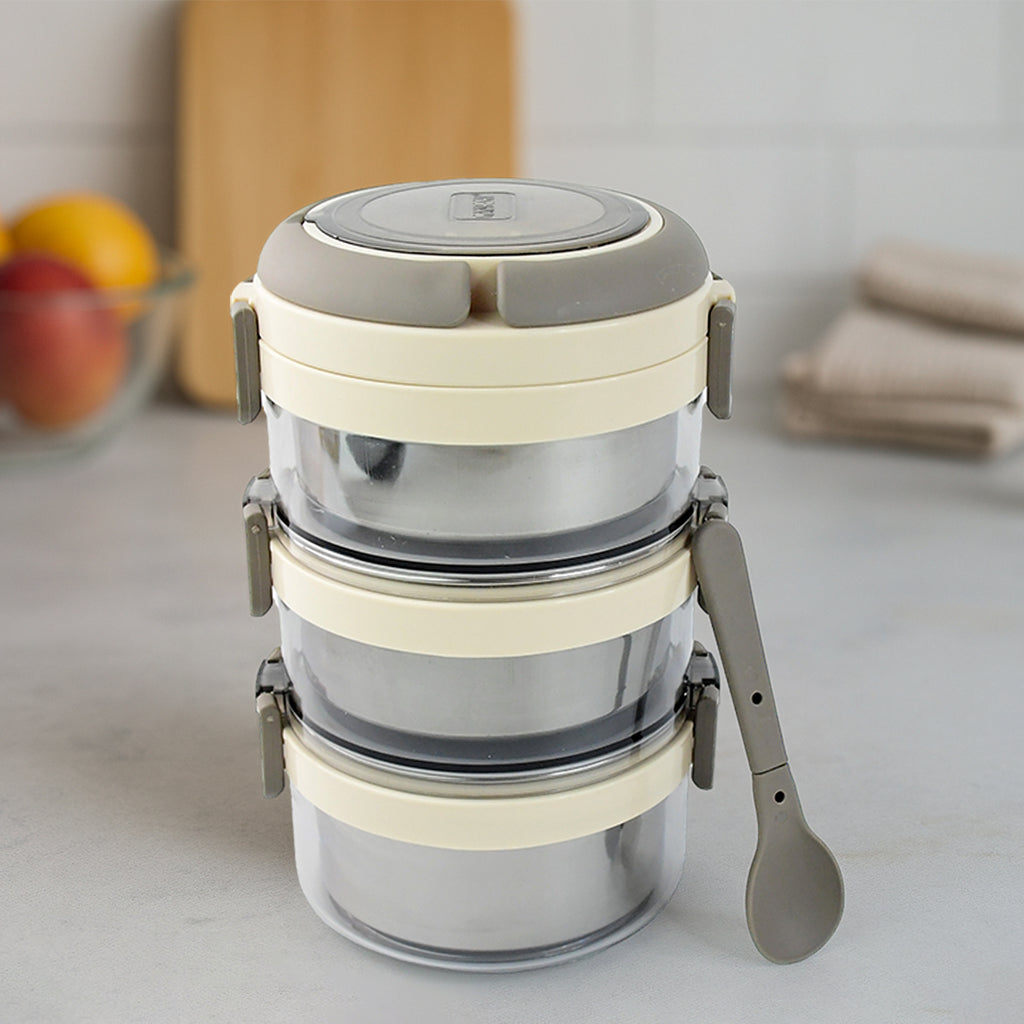 Ganesh Steko-3 Triple Layer Stainless Steel Insulated Lunch Box Set