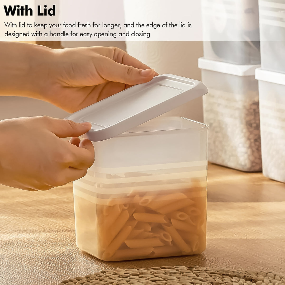 Transparent Square Plastic Food Storage Container Set (6 Pc)