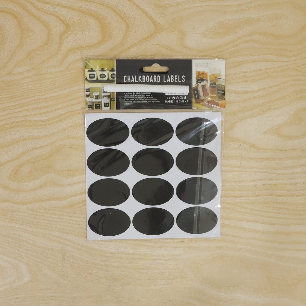 Oval Chalkboard Sticker Labels With Marker Pen Reusable Jar Labels (1 Set)