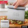 Small Stainless Steel Dough Scraper Cutter 15 X 12 Cm With Scale (1 Pc)