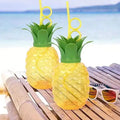 8447 Plastic Pineapple Cups With Straw