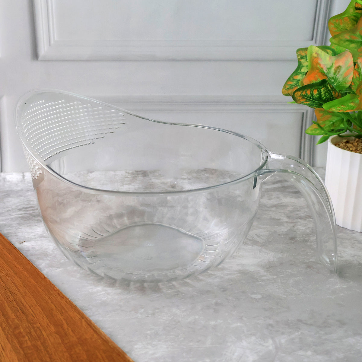 Supermom Multipurpose Transparent Plastic Bowl  Basket With Handle (1 Pc)