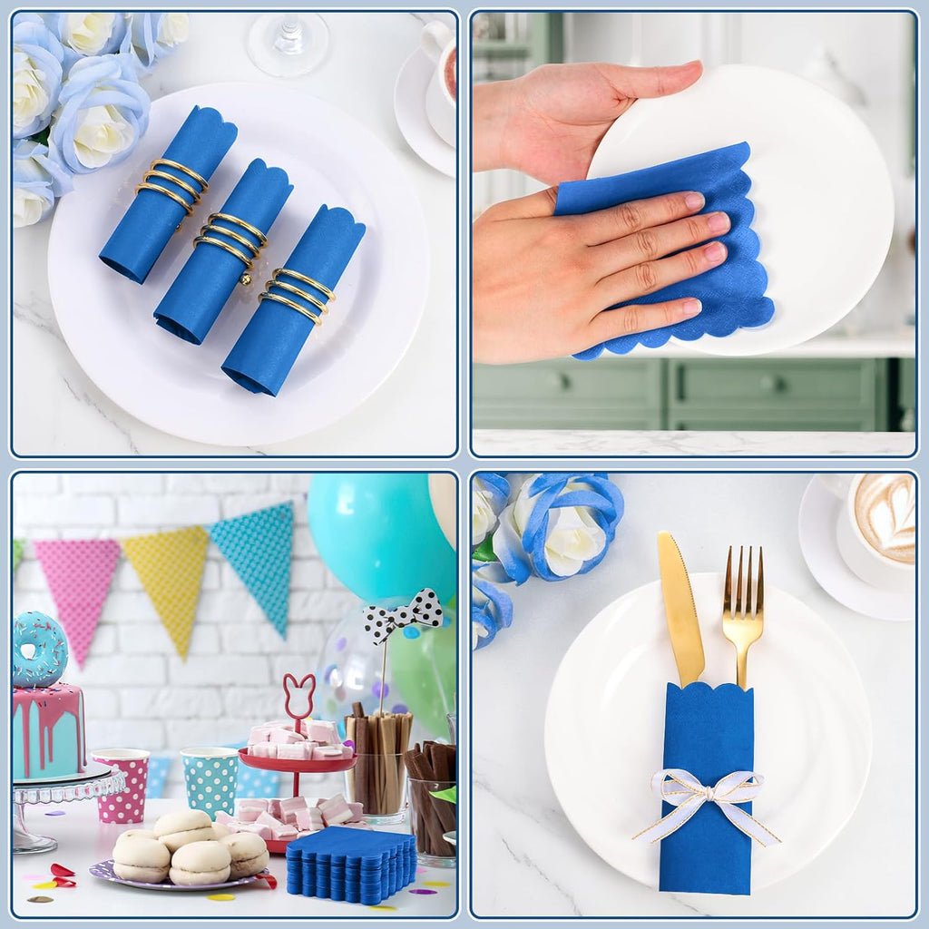 Royal Scalloped Disposable Paper Napkins (23 X 23 Cm  Approx 120 Pc)