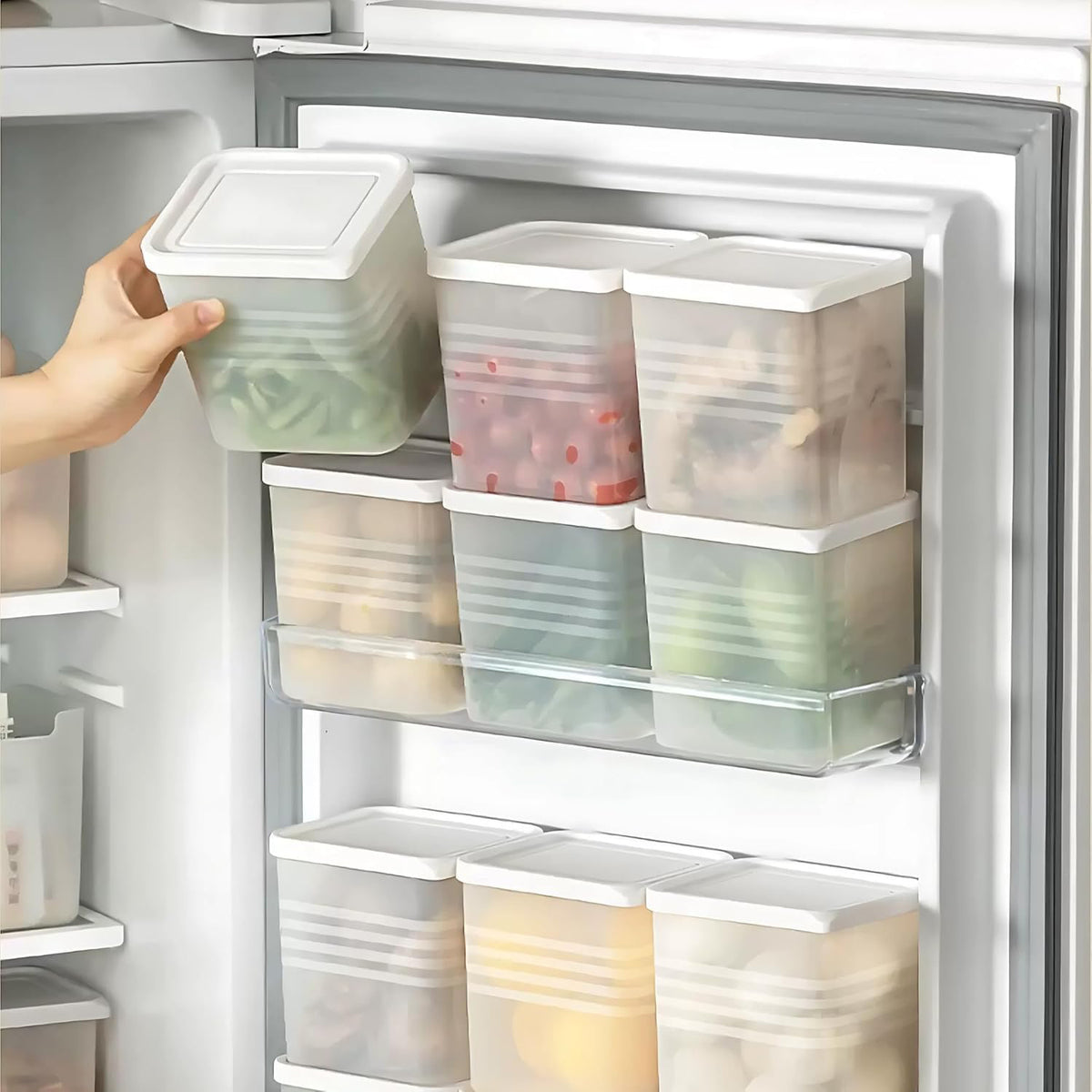 Transparent Square Plastic Food Storage Container Set (6 Pc)