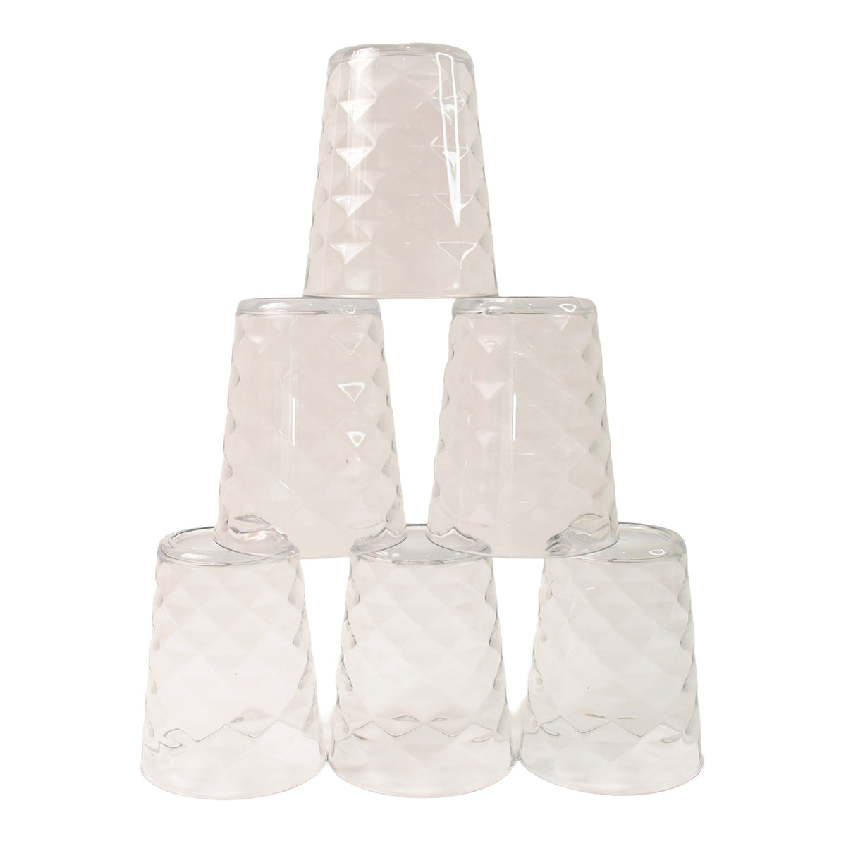 Apex Pyramid Design Unbreakable Plastic Glass  300 Ml