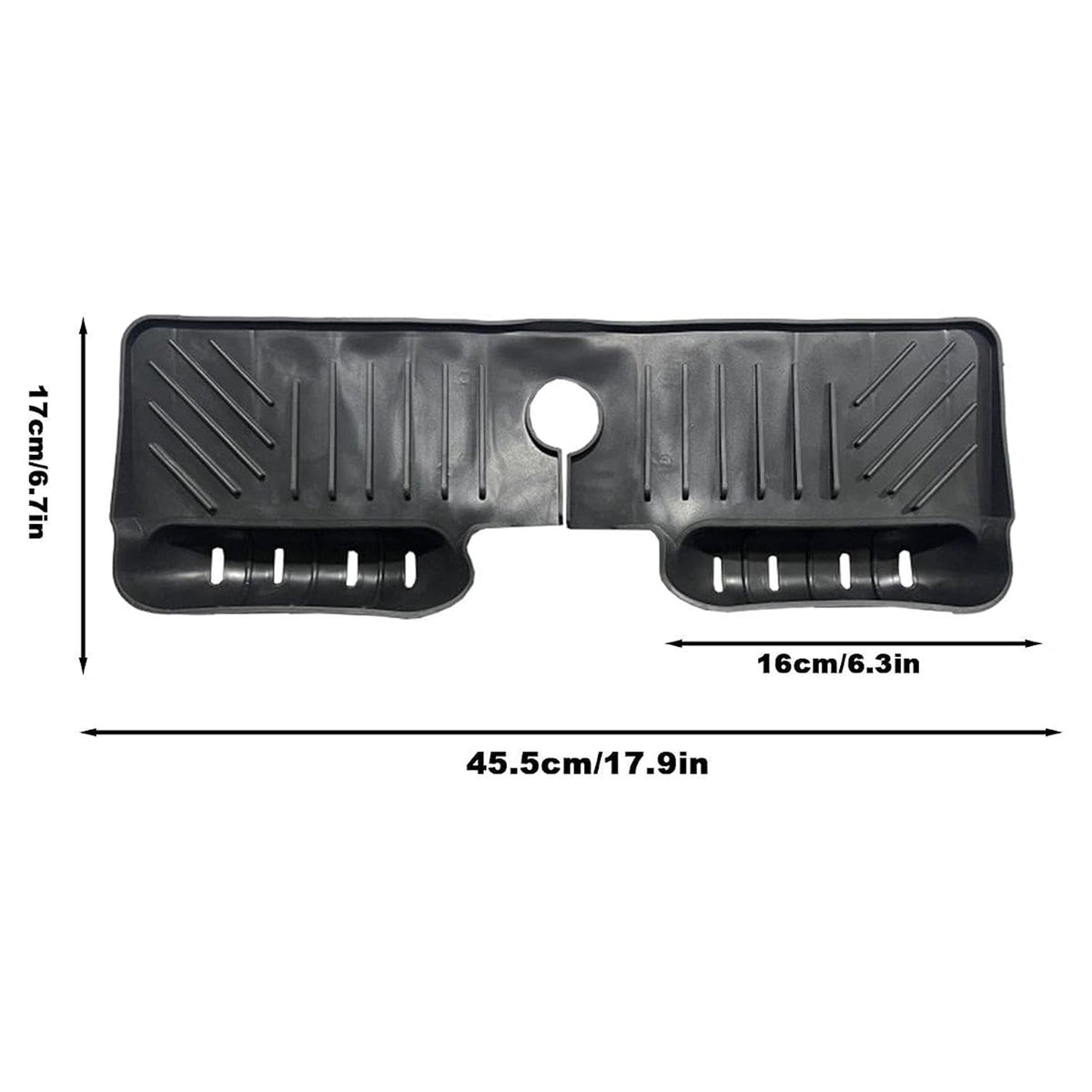 Faucet Splash Guard Mat With Drainage Tray For Kitchen And Bathroom Sink (1 Pc)