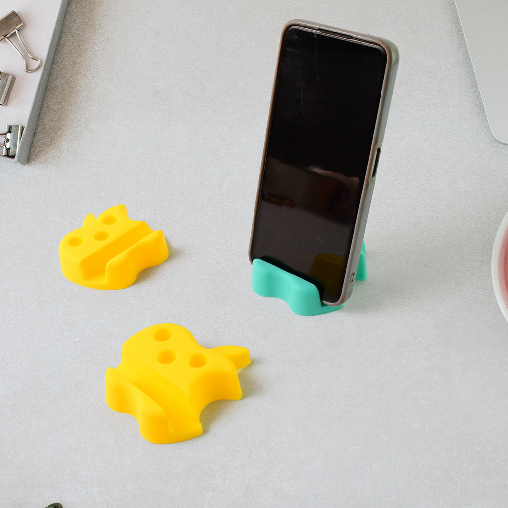 Multi-functional Apple-shaped Plastic Mobile Stand With Pen Holder (3 Pc  Mix Color)