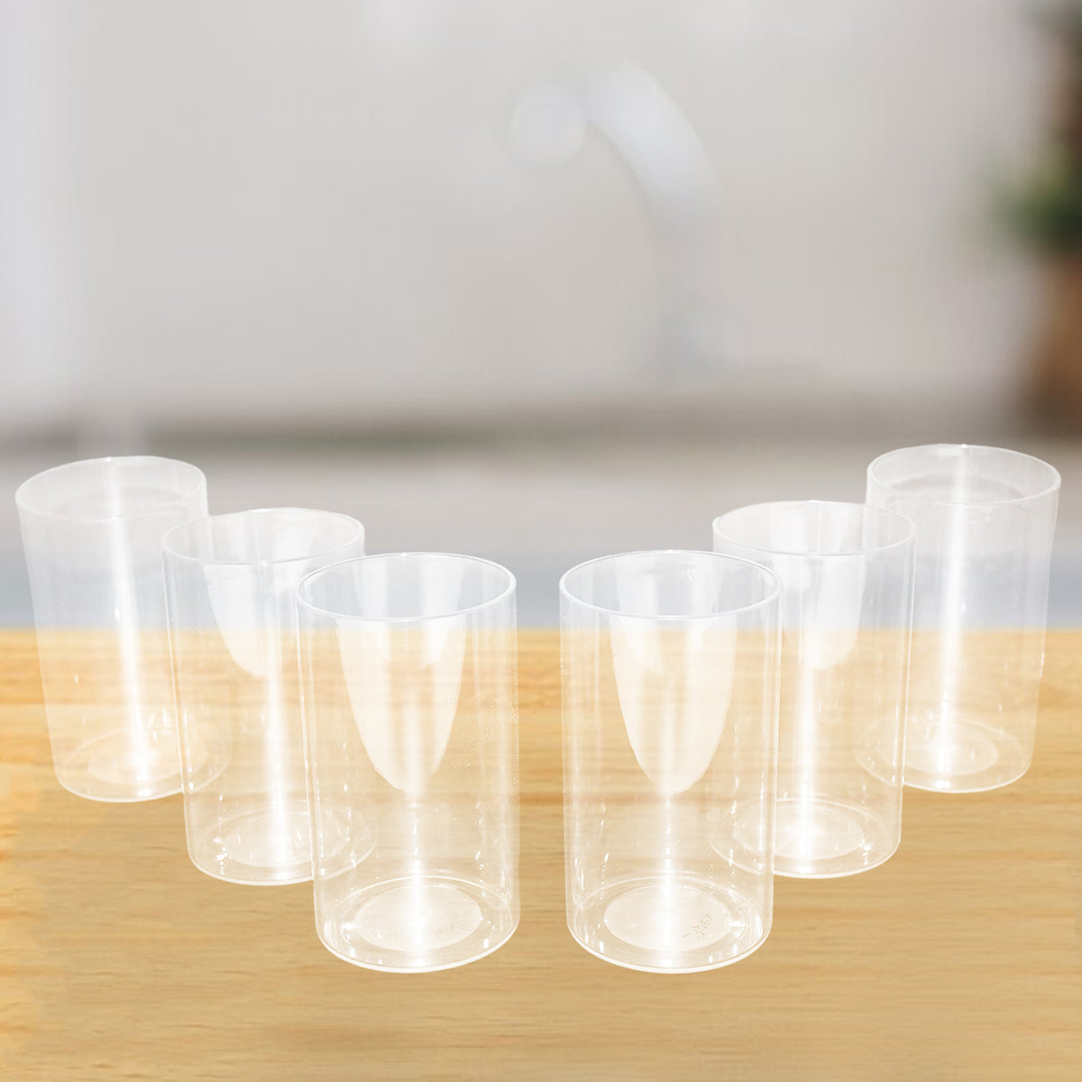 Apex Everyday Plastic Glass Set  6 Pieces Lightweight  Unbreakable