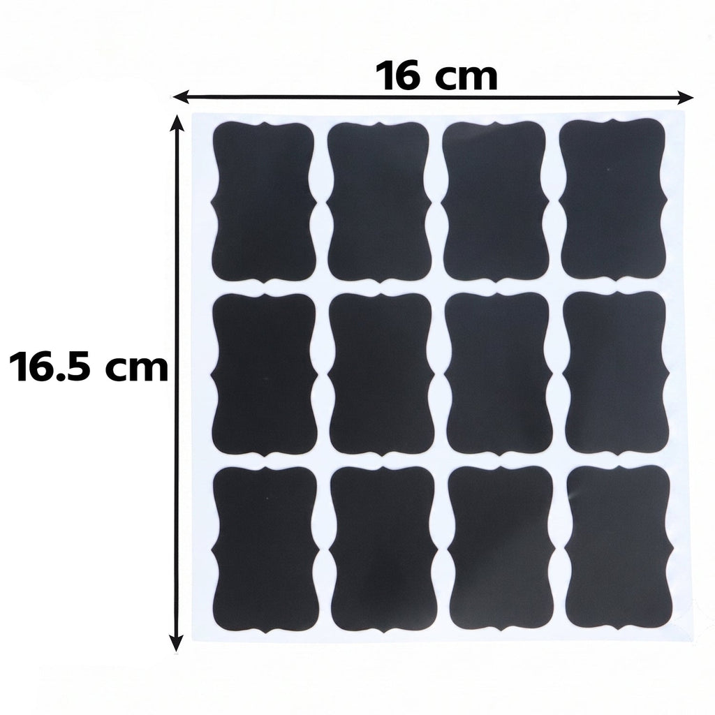 Fancy Shape Chalkboard Sticker Labels With Marker Pen Jar Labels (1 Set)