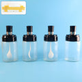 Transparent Spice Jar Set With Spoon Airtight Lid (4 Pc)