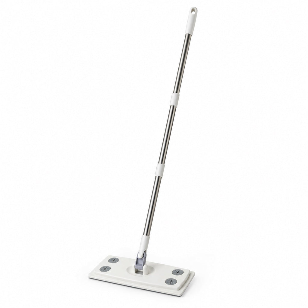 Rotating Flat Mop With Sectional Rod And Cloth Clips For Cleaning (110 X 26 Cm)