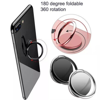 Mobile Phone Ring Holder With Rotating Grip And Foldable Stand For Phones (1 Pc)